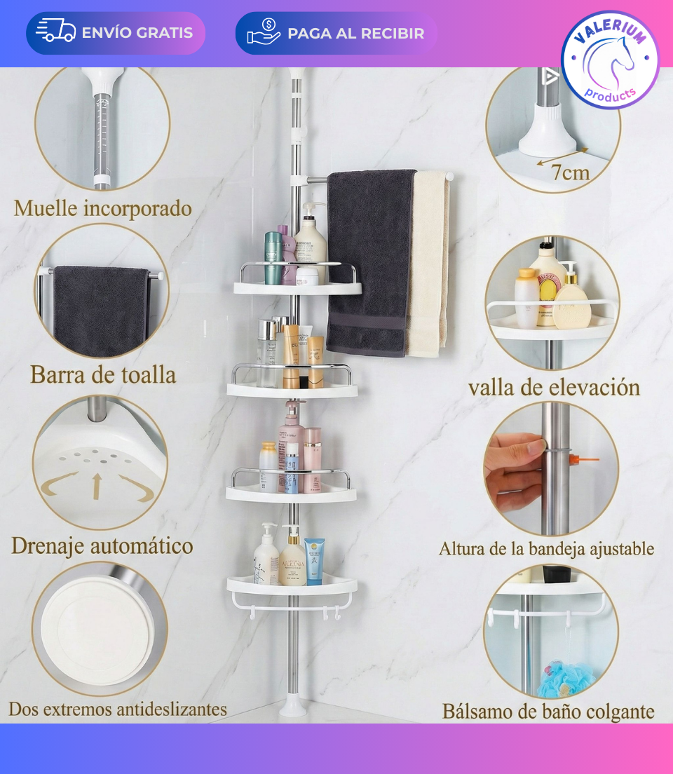 Organizador de Ducha Esquinero Ajustable